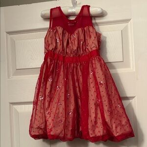 Harajuku Lovers Mini for Target Red and Nude Sequin Tulle Party Dress 4/5